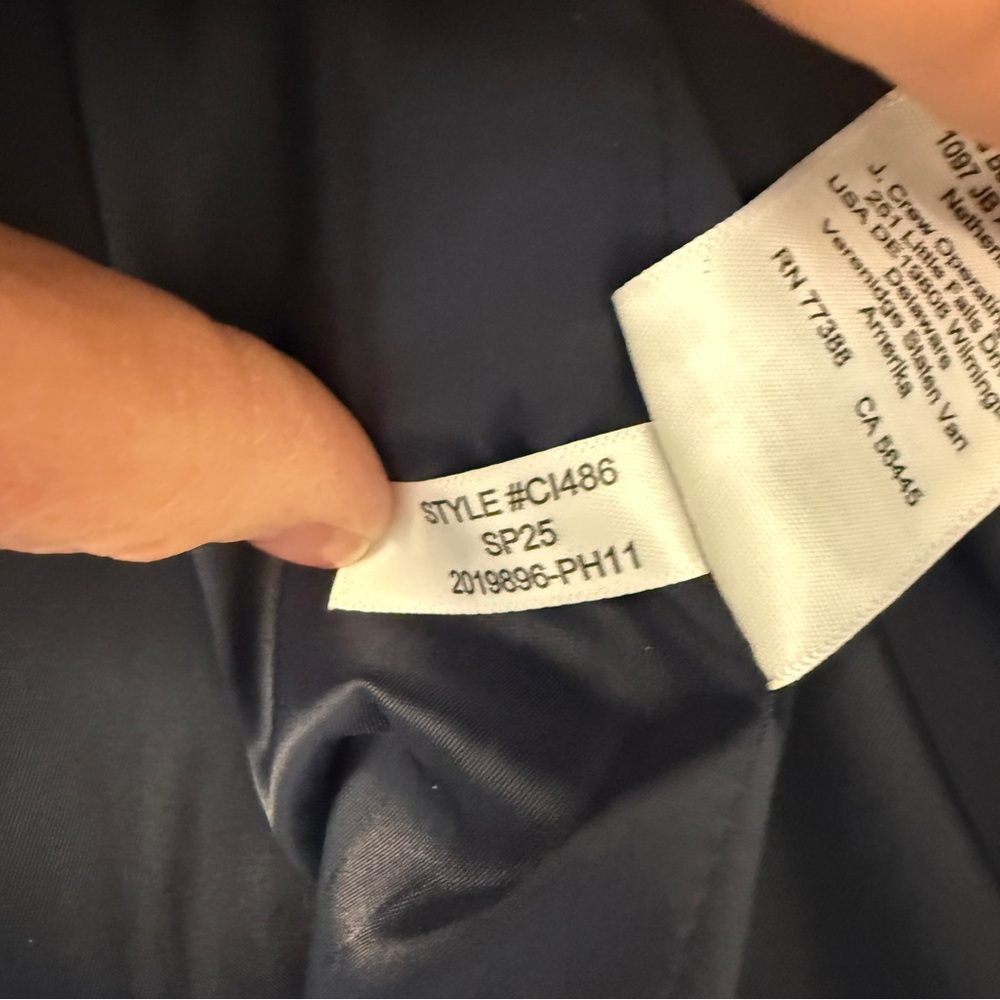 J. Crew Lucie lady jacket in stretch linen blend 8 Navy White New with Tags $268 - Picture 8 of 11